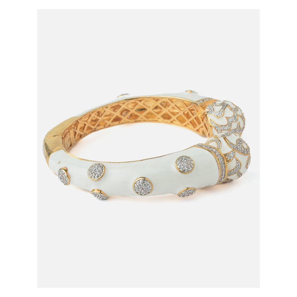 VIVINIA By Vidhi Mehra Gold Plated White Synthetic Stone Womens Kada