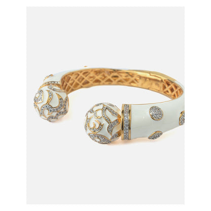 VIVINIA By Vidhi Mehra Gold Plated White Synthetic Stone Womens Kada