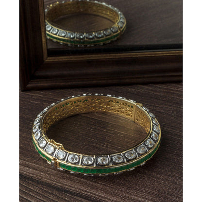 VIVINIA By Vidhi Mehra Gold Plated Green Synthetic Stone Womens Kada