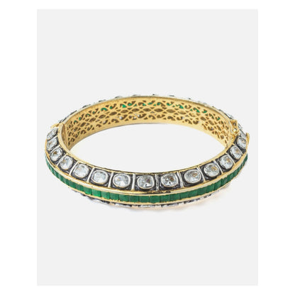 VIVINIA By Vidhi Mehra Gold Plated Green Synthetic Stone Womens Kada