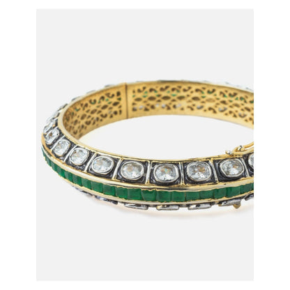 VIVINIA By Vidhi Mehra Gold Plated Green Synthetic Stone Womens Kada
