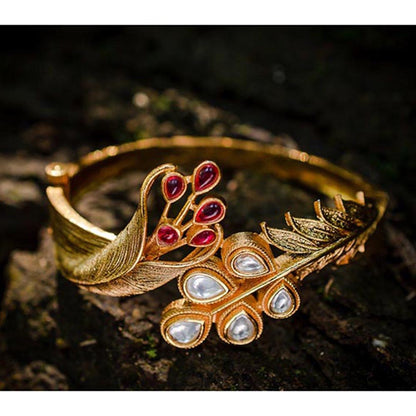 VIVINIA By Vidhi Mehra Gold Plated Pink Womens Kada