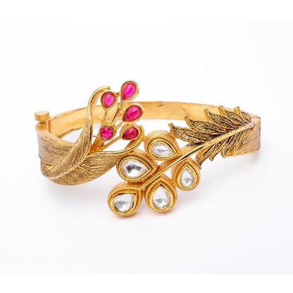 VIVINIA By Vidhi Mehra Gold Plated Pink Womens Kada