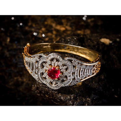 VIVINIA By Vidhi Mehra Gold Plated Pink Womens Kada