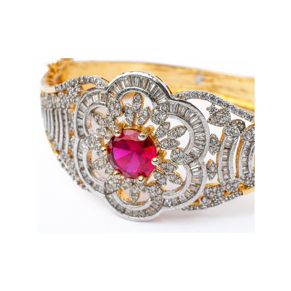 VIVINIA By Vidhi Mehra Gold Plated Pink Womens Kada
