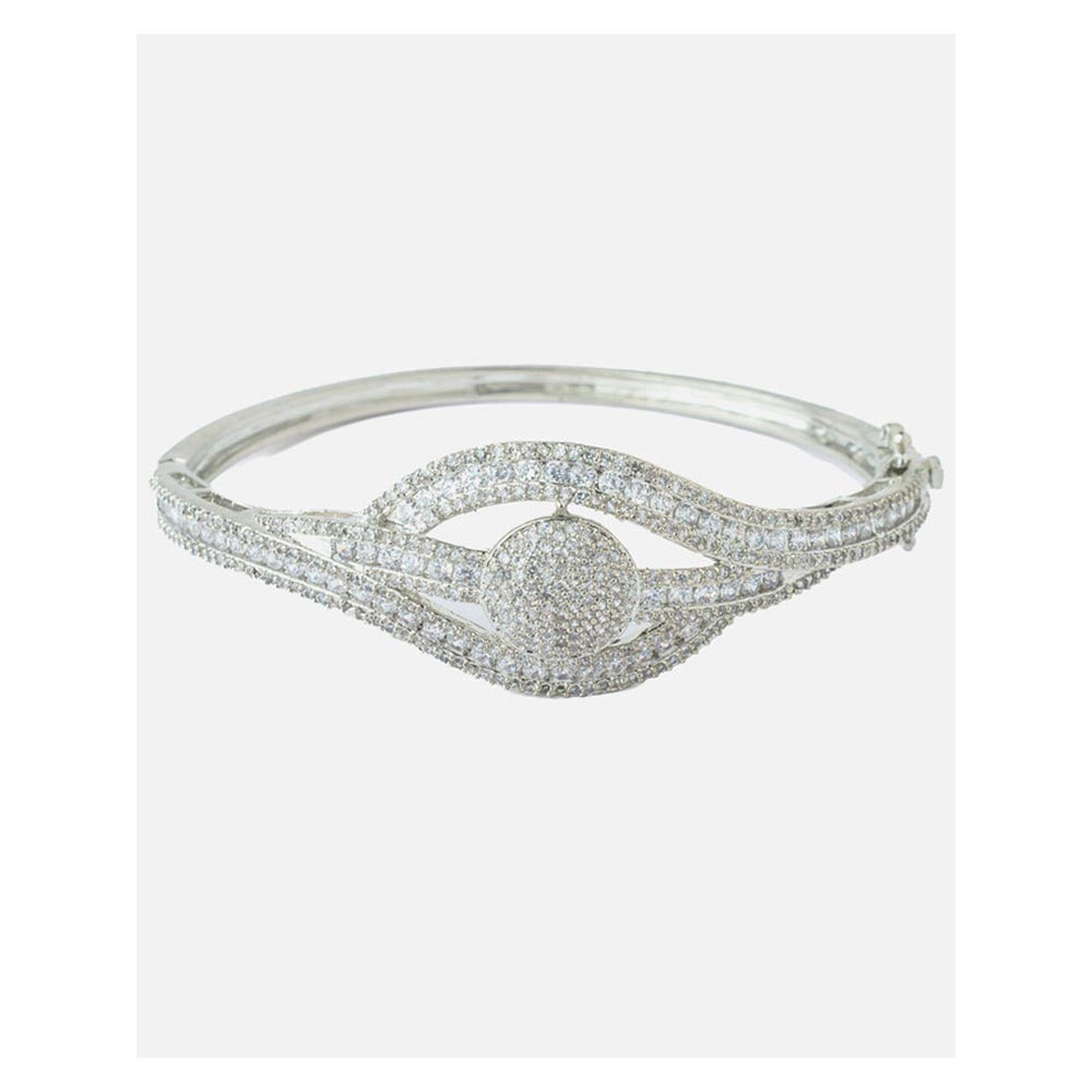 VIVINIA By Vidhi Mehra Silver Plated Zircon Womens Kada