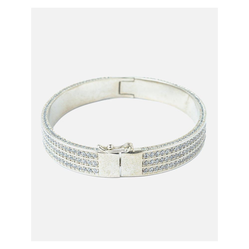 VIVINIA By Vidhi Mehra Silver Plated Zircon Womens Kada