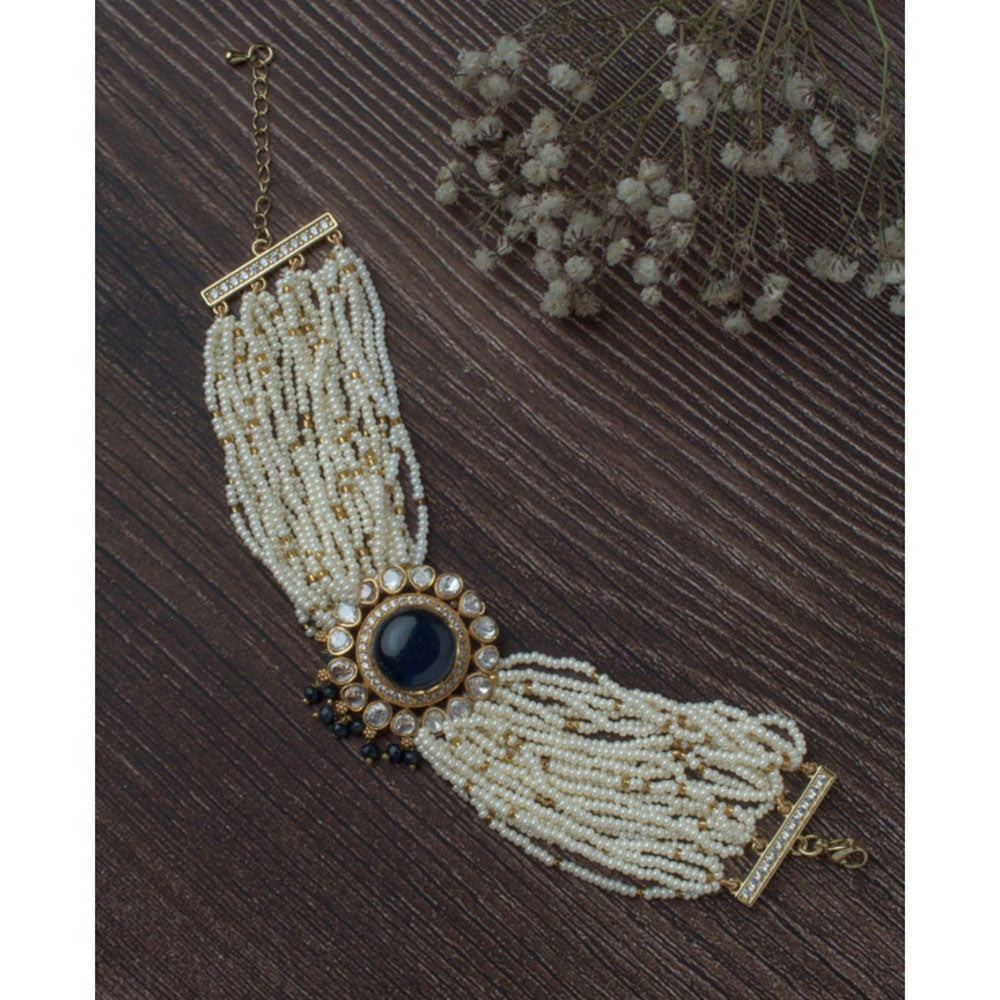 VIVINIA By Vidhi Mehra Gold Plated Blue Womens Beaded Bracelet
