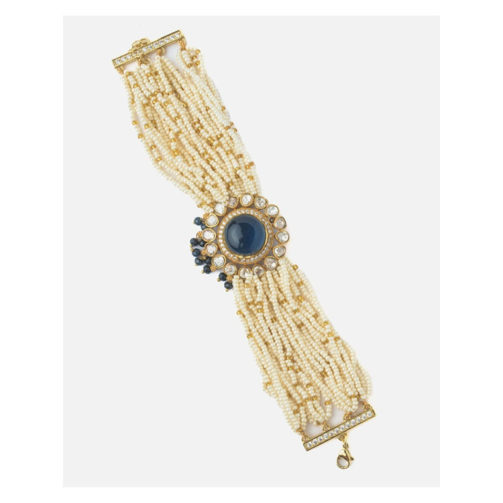 VIVINIA By Vidhi Mehra Gold Plated Blue Womens Beaded Bracelet