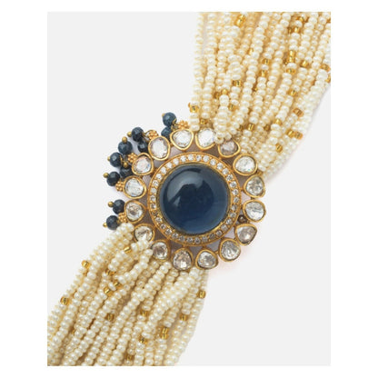 VIVINIA By Vidhi Mehra Gold Plated Blue Womens Beaded Bracelet