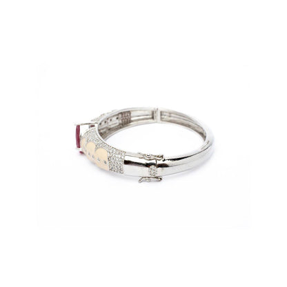 VIVINIA By Vidhi Mehra Silver Plated Pink Womens Kada