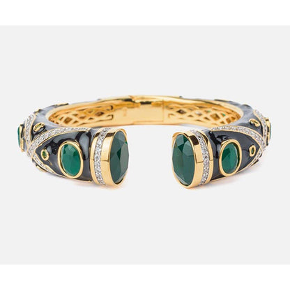 VIVINIA By Vidhi Mehra Florence Gold Plated Green Womens Kada