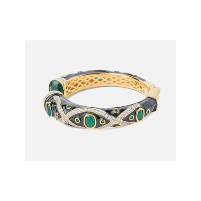 VIVINIA By Vidhi Mehra Florence Gold Plated Green Womens Kada