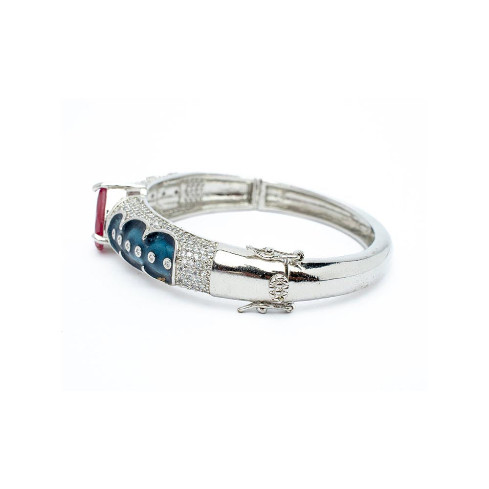 VIVINIA By Vidhi Mehra Silver Plated Pink Womens Kada