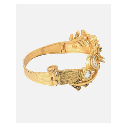 VIVINIA By Vidhi Mehra Gold Plated Red Synthetic Stone Womens Kada