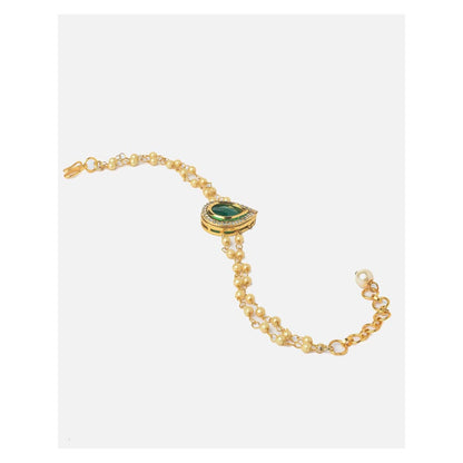 VIVINIA By Vidhi Mehra Gold Plated Green Womens Beaded Bracelet