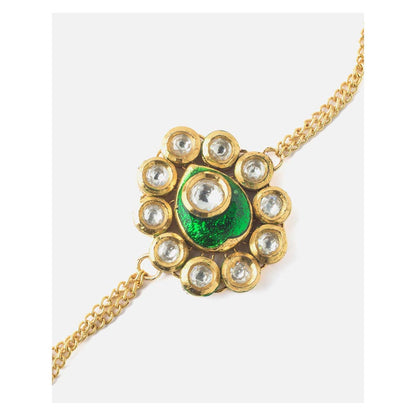 VIVINIA By Vidhi Mehra Gold Plated Green Kundan Polki Womens Bracelet