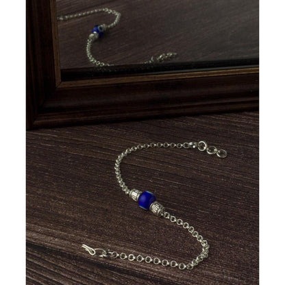 VIVINIA By Vidhi Mehra Silver Plated Blue Colored Beads Womens Bracelet