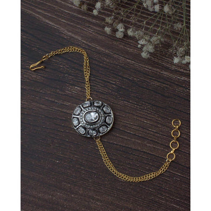 VIVINIA By Vidhi Mehra Gold Plated Black Womens Diamond Bracelet