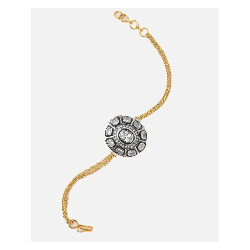 VIVINIA By Vidhi Mehra Gold Plated Black Womens Diamond Bracelet