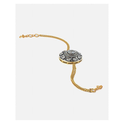 VIVINIA By Vidhi Mehra Gold Plated Black Womens Diamond Bracelet