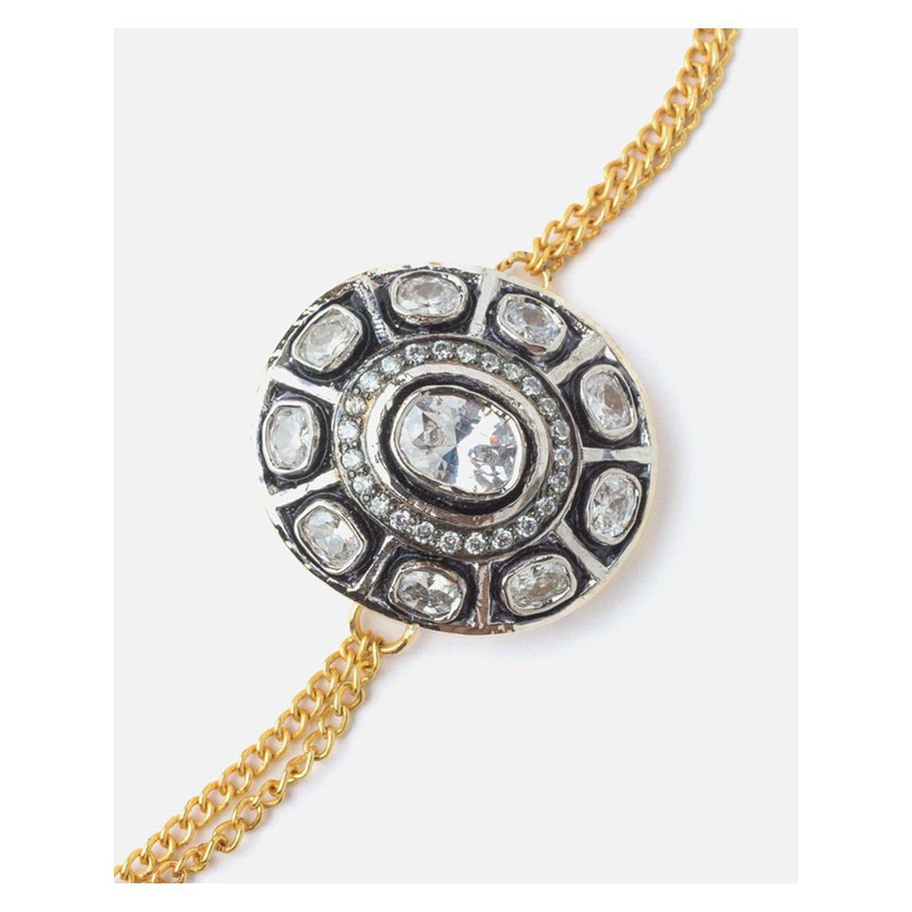 VIVINIA By Vidhi Mehra Gold Plated Black Womens Diamond Bracelet
