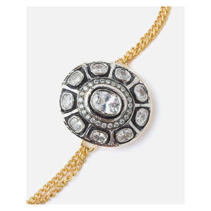 VIVINIA By Vidhi Mehra Gold Plated Black Womens Diamond Bracelet