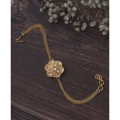 VIVINIA By Vidhi Mehra Gold Plated Pink Womens Kundan And Polki Bracelet