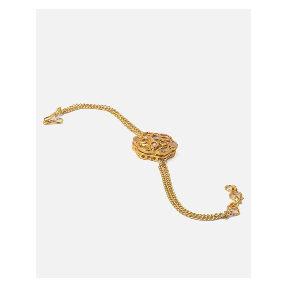 VIVINIA By Vidhi Mehra Gold Plated Pink Womens Kundan And Polki Bracelet