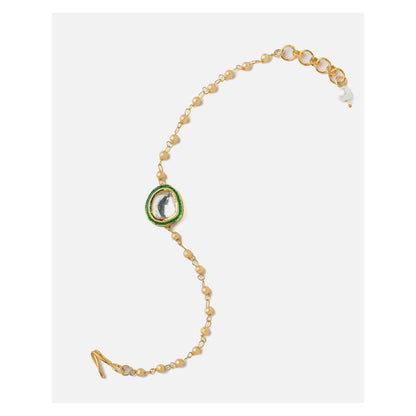VIVINIA By Vidhi Mehra Gold Plated Green Womens Beaded Bracelet