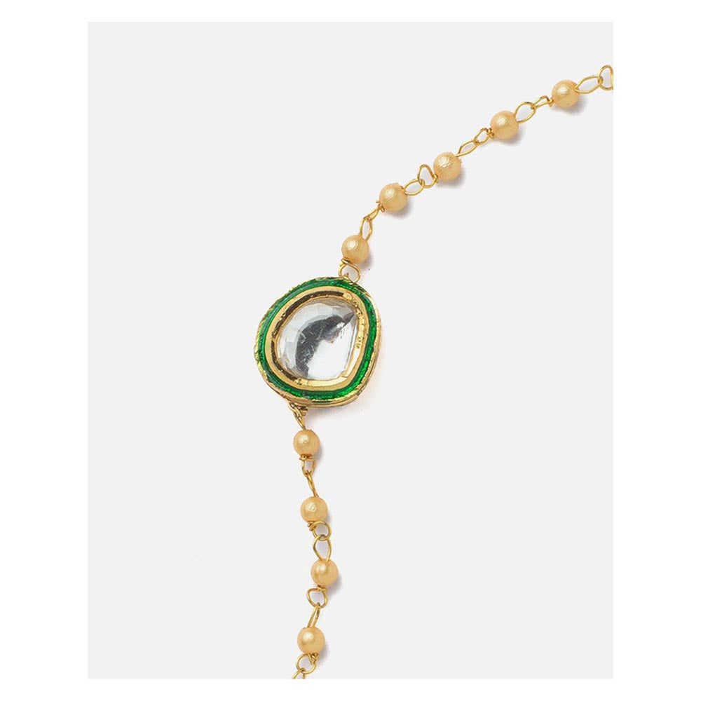 VIVINIA By Vidhi Mehra Gold Plated Green Womens Beaded Bracelet