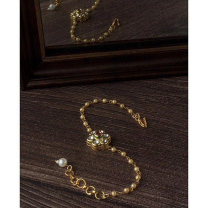 VIVINIA By Vidhi Mehra Gold Plated Red Kundan Polki Womens Bracelet