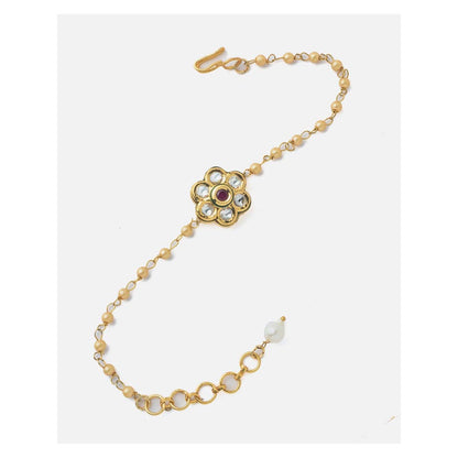 VIVINIA By Vidhi Mehra Gold Plated Red Kundan Polki Womens Bracelet