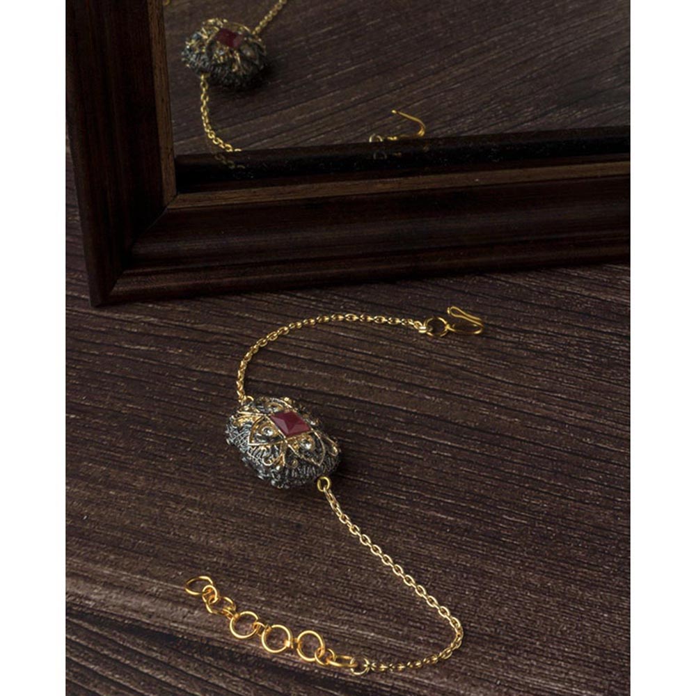 VIVINIA By Vidhi Mehra Gold Plated Multi Colored Synthetic Stone Womens Bracelet