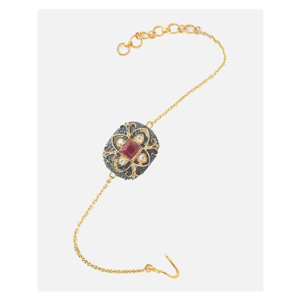 VIVINIA By Vidhi Mehra Gold Plated Multi Colored Synthetic Stone Womens Bracelet