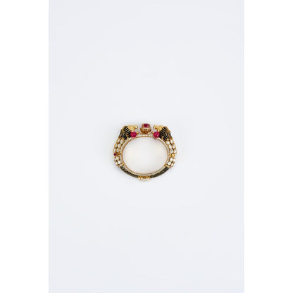 VIVINIA By Vidhi Mehra Florence Gold Plated Red Womens Kundan Polki Kadas