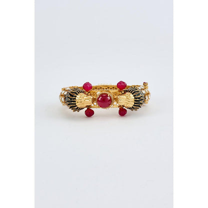 VIVINIA By Vidhi Mehra Florence Gold Plated Red Womens Kundan Polki Kadas