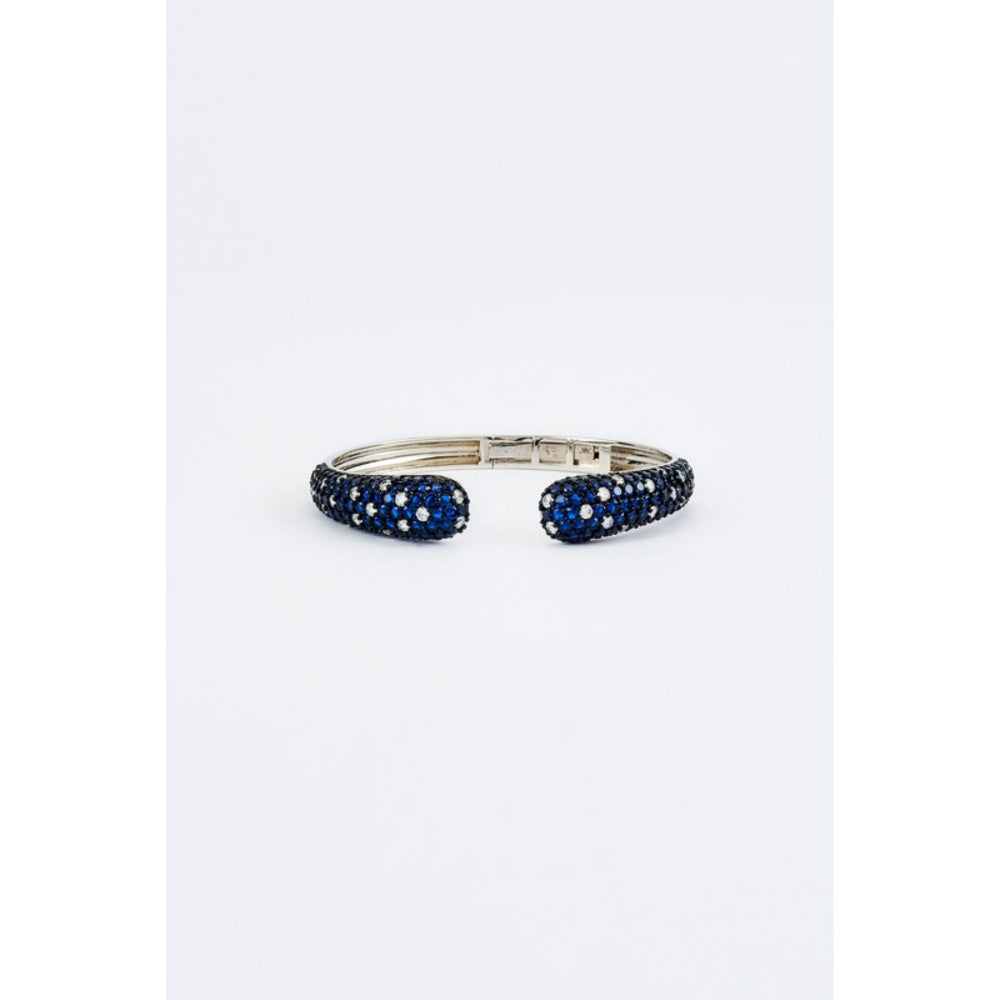 VIVINIA By Vidhi Mehra Zia Silver Plated Blue Womens Zircon Kadas