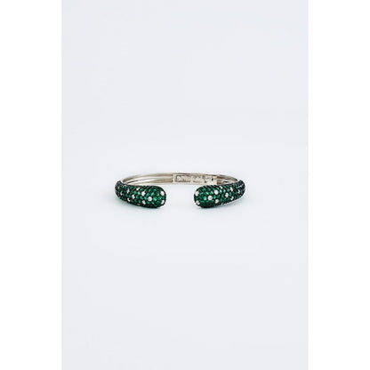 VIVINIA By Vidhi Mehra Zia Silver Plated Green Womens Zircon Kadas