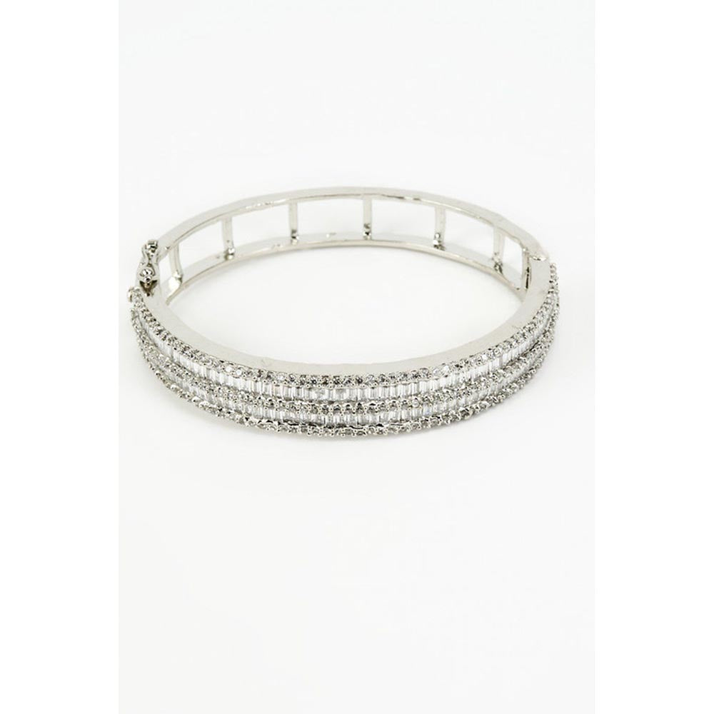 VIVINIA By Vidhi Mehra Zia Silver Plated Zircon Womens Kadas