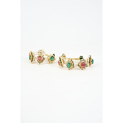 VIVINIA By Vidhi Mehra Saadgi Gold Plated Multicolored Kundan Polki Womens Bracelets