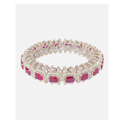 VIVINIA By Vidhi Mehra Silver Plated Pink Womens Bangle Kada