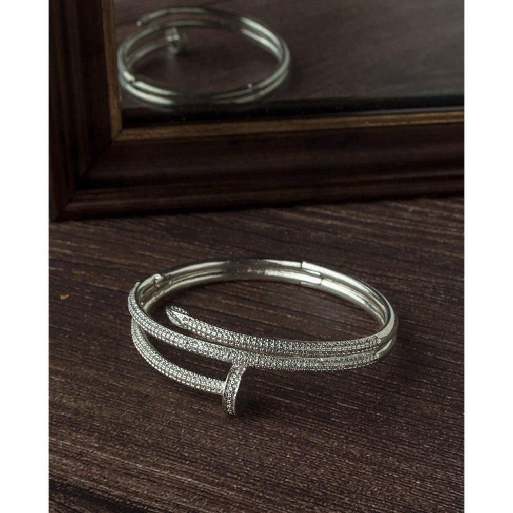 VIVINIA By Vidhi Mehra Silver Plated Zircon Womens Kada