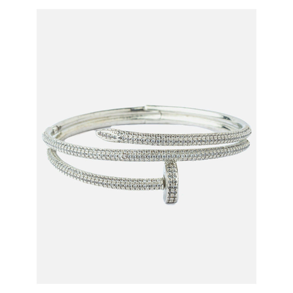 VIVINIA By Vidhi Mehra Silver Plated Zircon Womens Kada