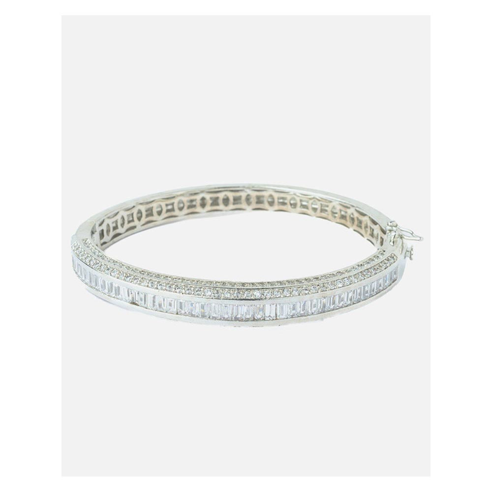 VIVINIA By Vidhi Mehra Silver Plated Zircon Womens Kada