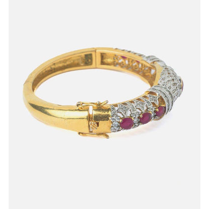 VIVINIA By Vidhi Mehra Gold Plated Pink Womens Zircon Kada