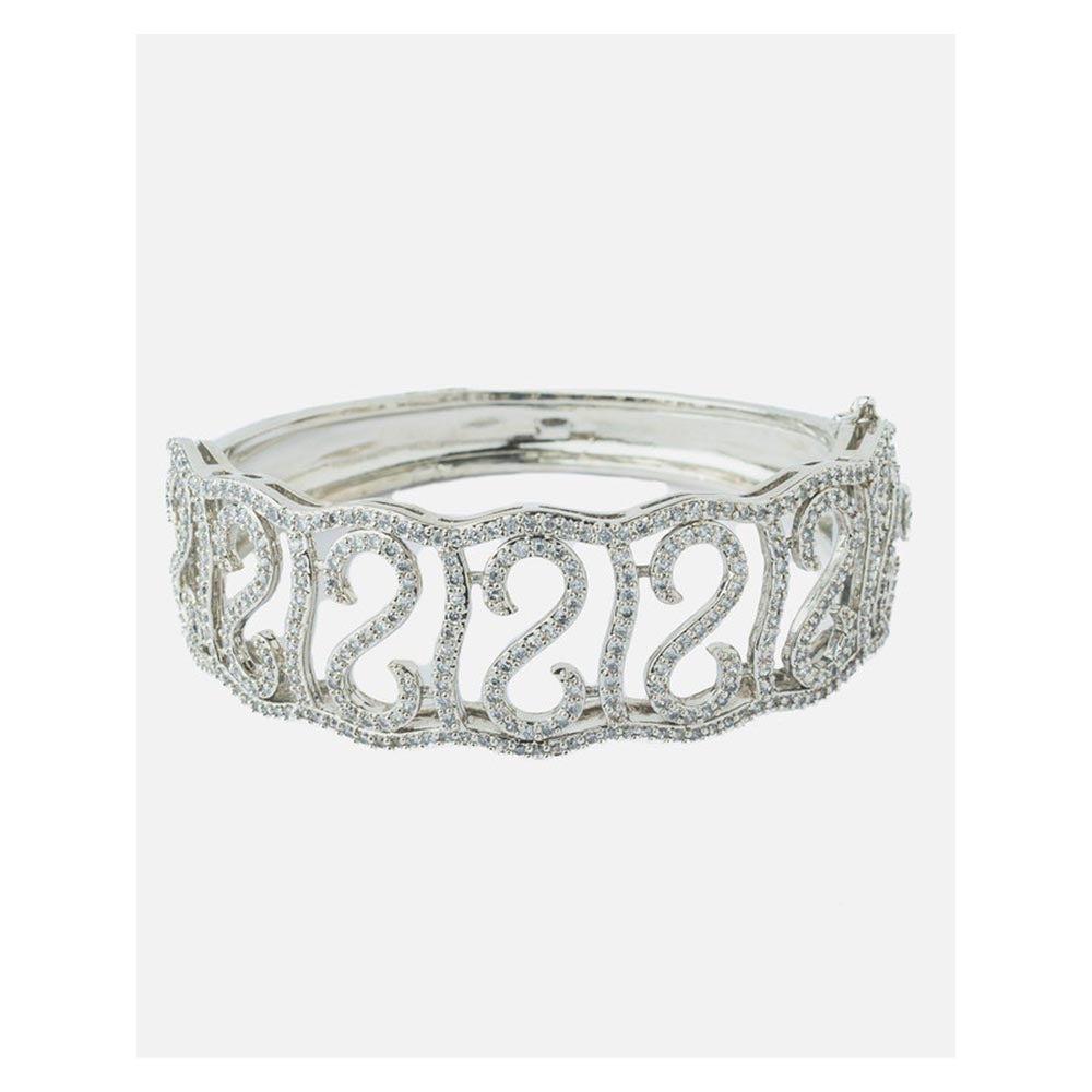 VIVINIA By Vidhi Mehra Silver Plated Zircon Womens Kada
