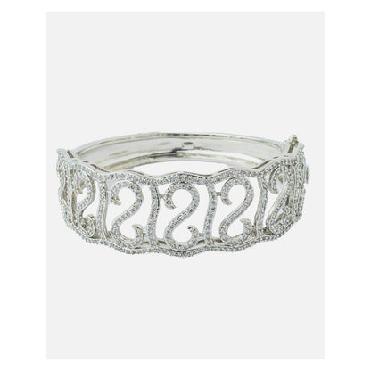 VIVINIA By Vidhi Mehra Silver Plated Zircon Womens Kada