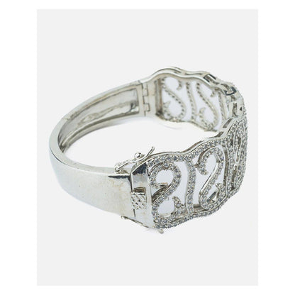 VIVINIA By Vidhi Mehra Silver Plated Zircon Womens Kada