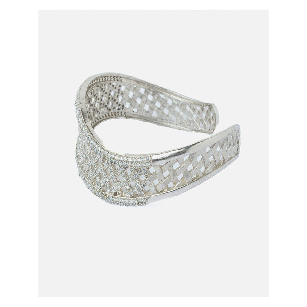 VIVINIA By Vidhi Mehra Silver Plated Womens Zircon Kada